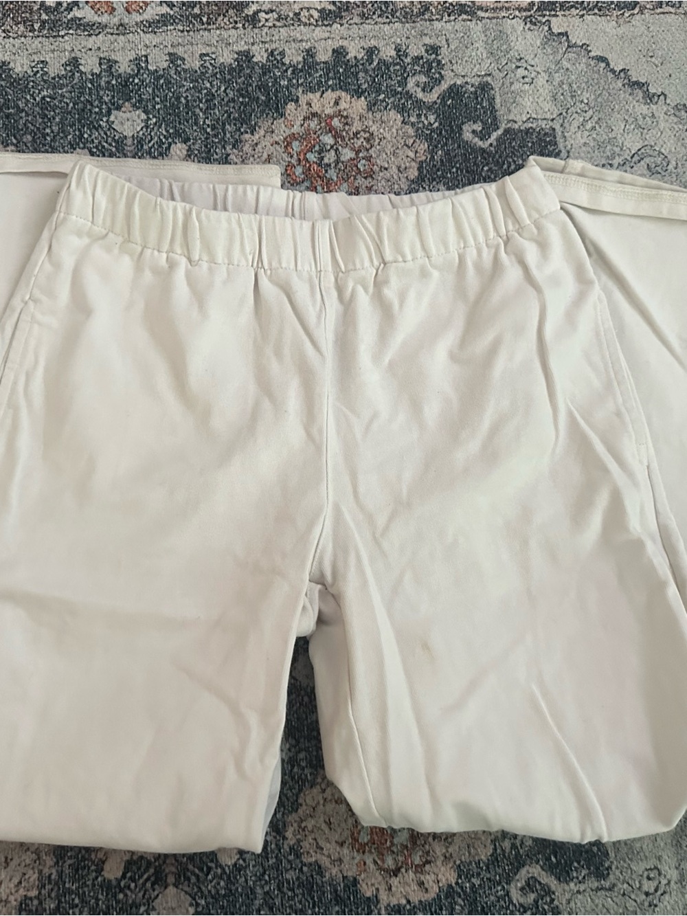 white wide leg sweatpants Size M